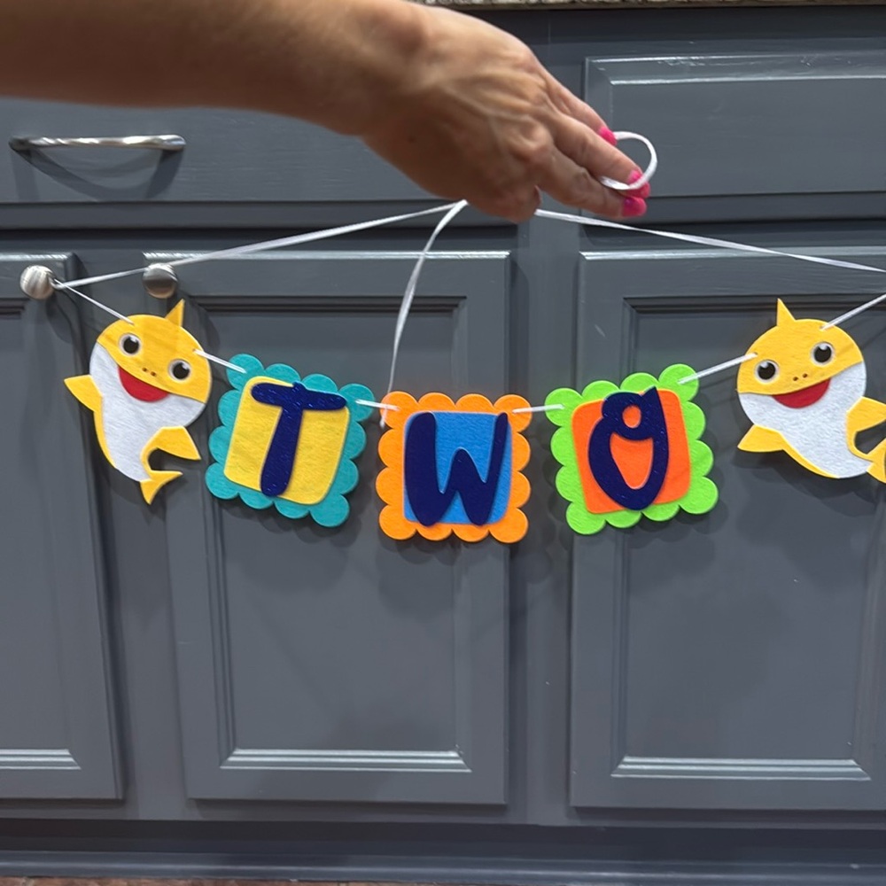 Baby Shark TWO birthday banner